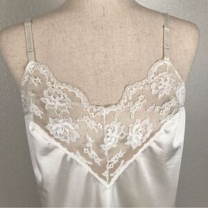 Vintage Henson Kickernick white lace tank top V-neck camisole top 36*
